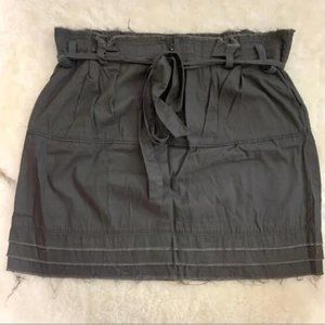 Target Grey Paper Bag Waist Raw Hem Mini Skirt Size 11